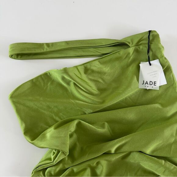 ⭕️ JADE SWIM One Piece Swimsuit Bathing Suit Lime Green Shimmer Large - Picture 3 of 9